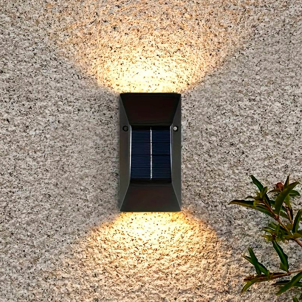 LED-Solarzellen-Wandleuchte (Up-Downlight), 2 Stk. Schwarz | Brehn