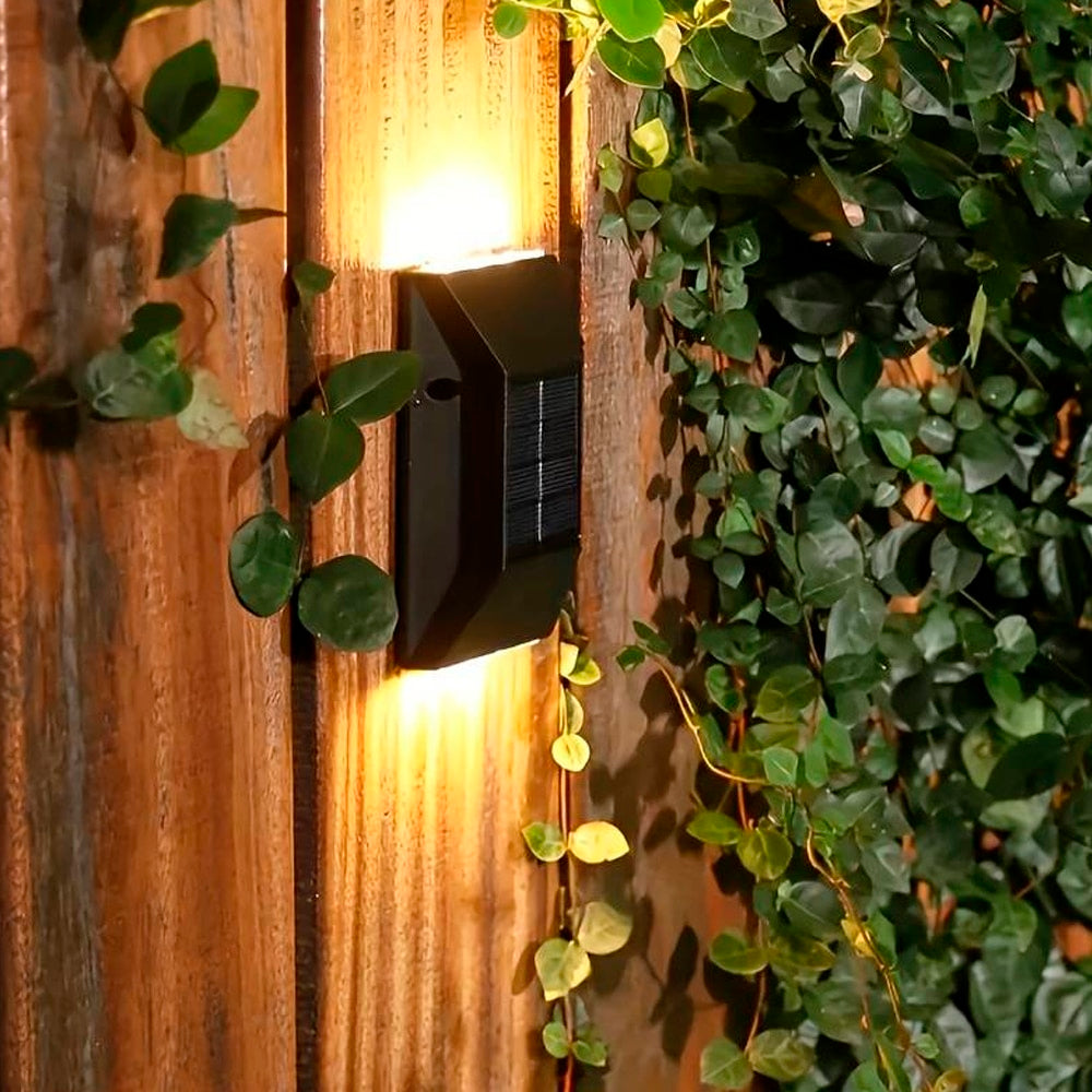 LED-Solarzellen-Wandleuchte (Up-Downlight), 2 Stk. Schwarz | Brehn