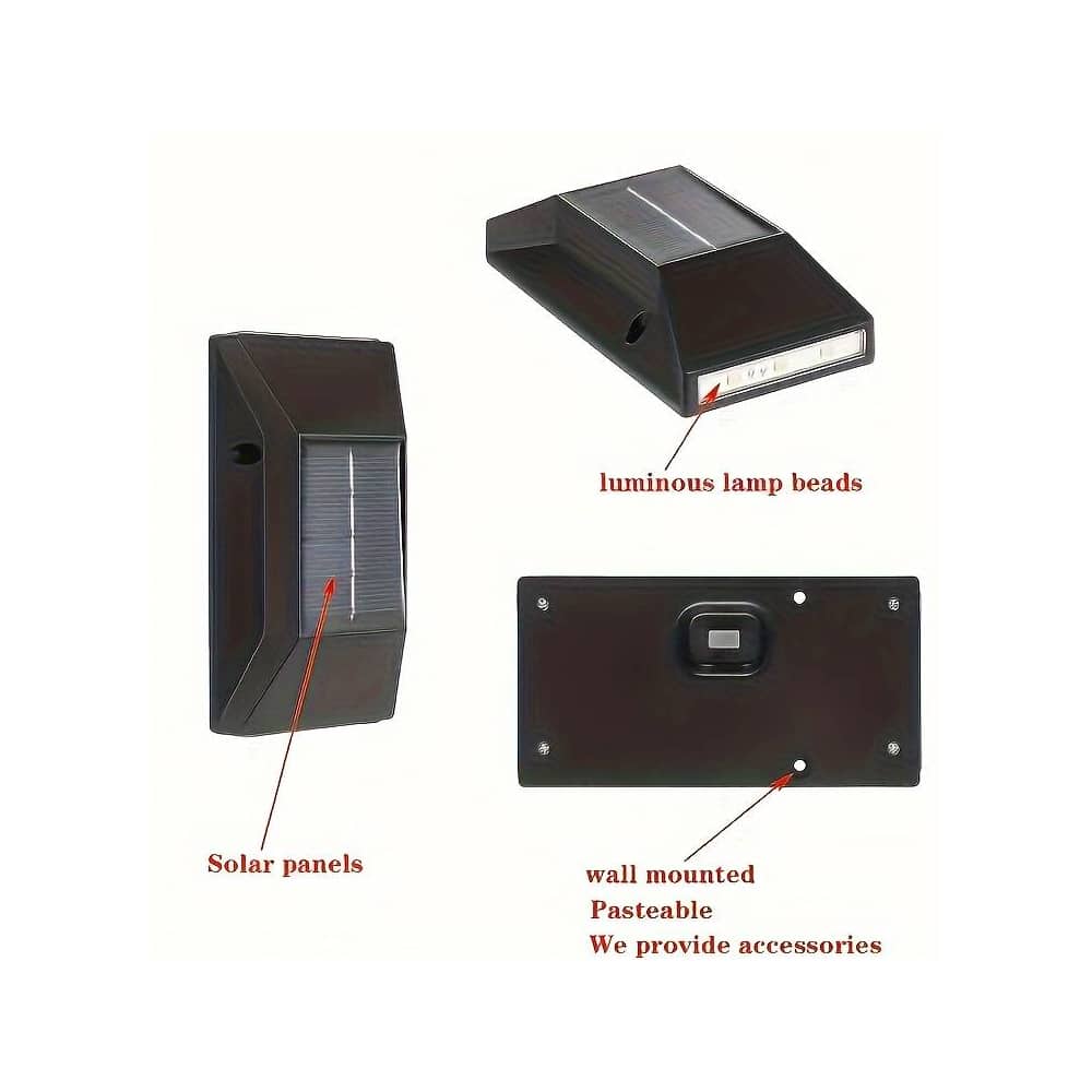 LED-Solarzellen-Wandleuchte (Up-Downlight), 2 Stk. Schwarz | Brehn