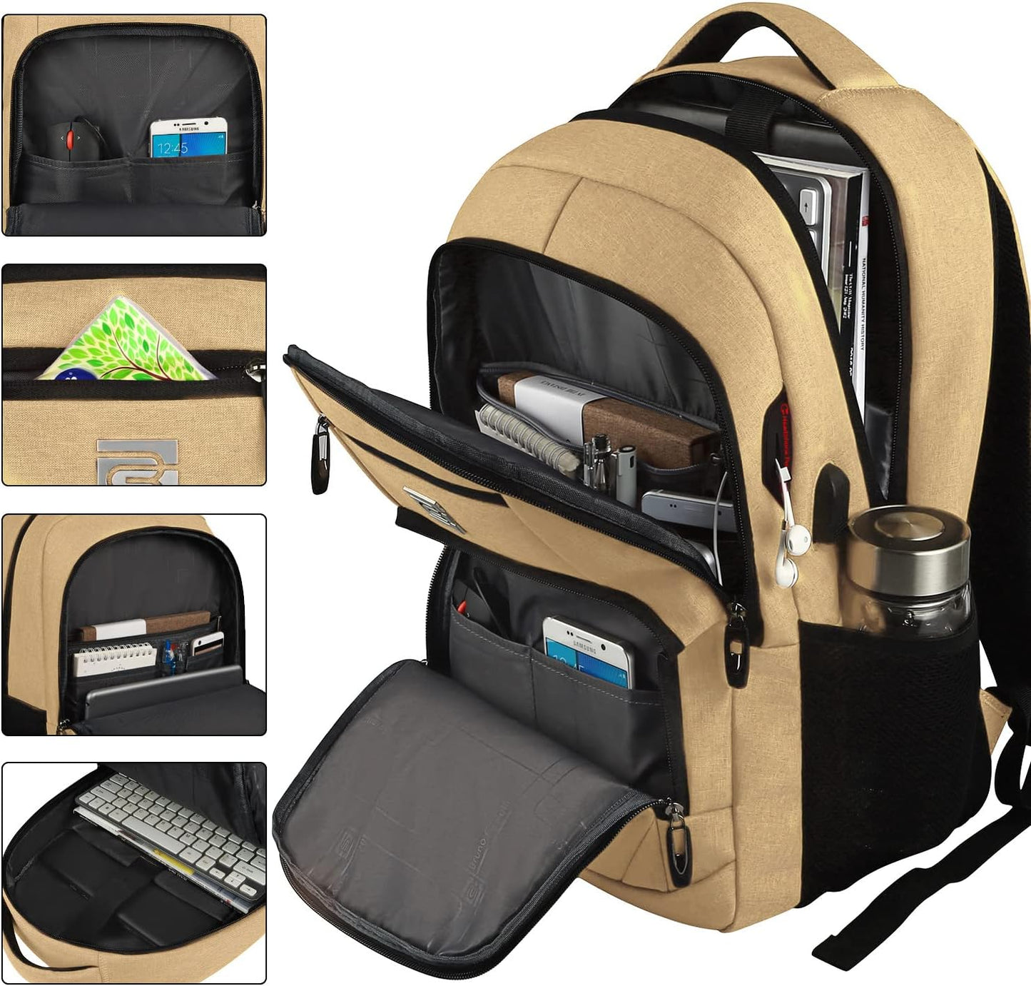 Slim Anti-Diebstahl Laptop Rucksack mit USB-Ladeanschluss | Brehn