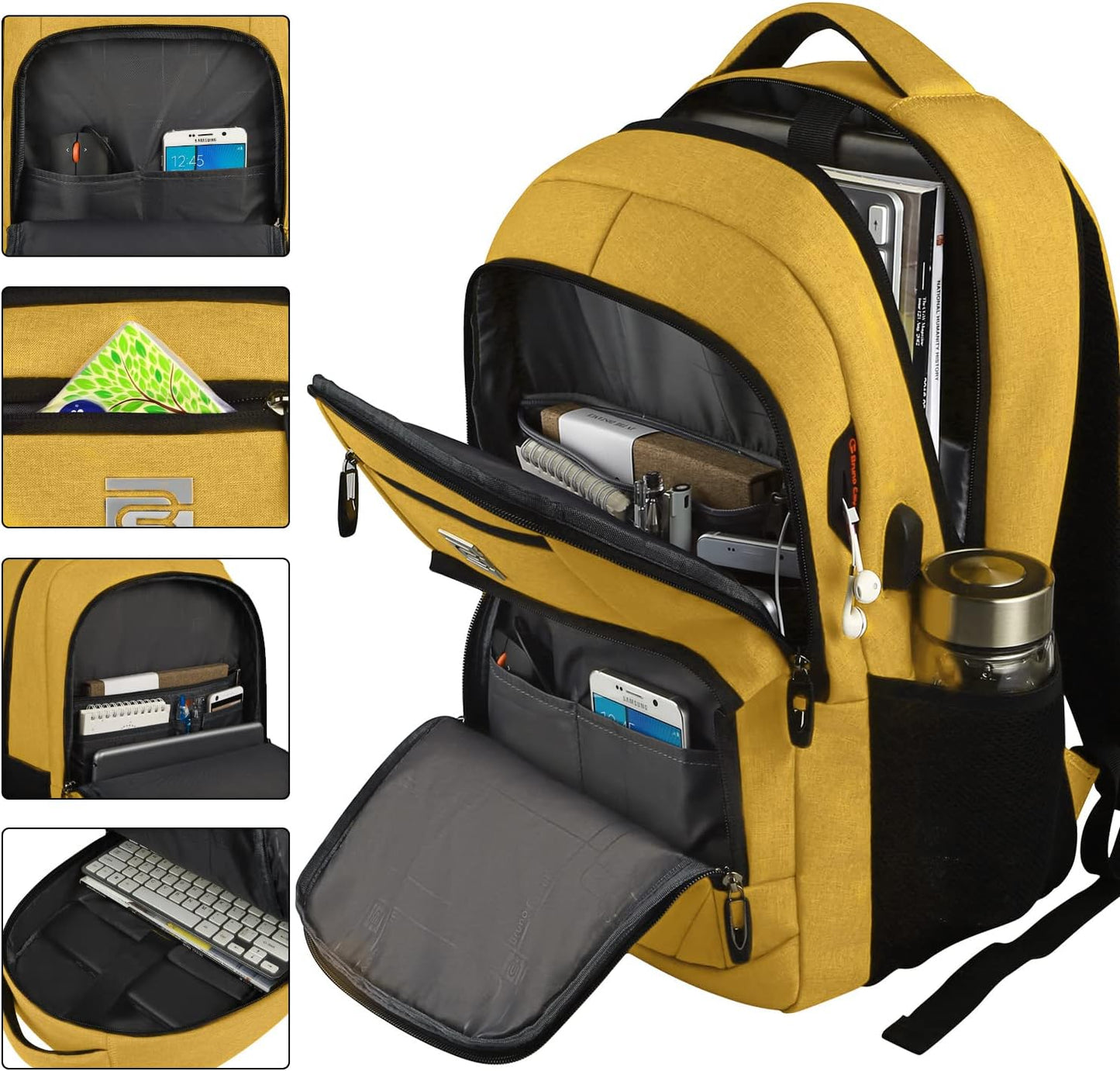 Slim Anti-Diebstahl Laptop Rucksack mit USB-Ladeanschluss | Brehn