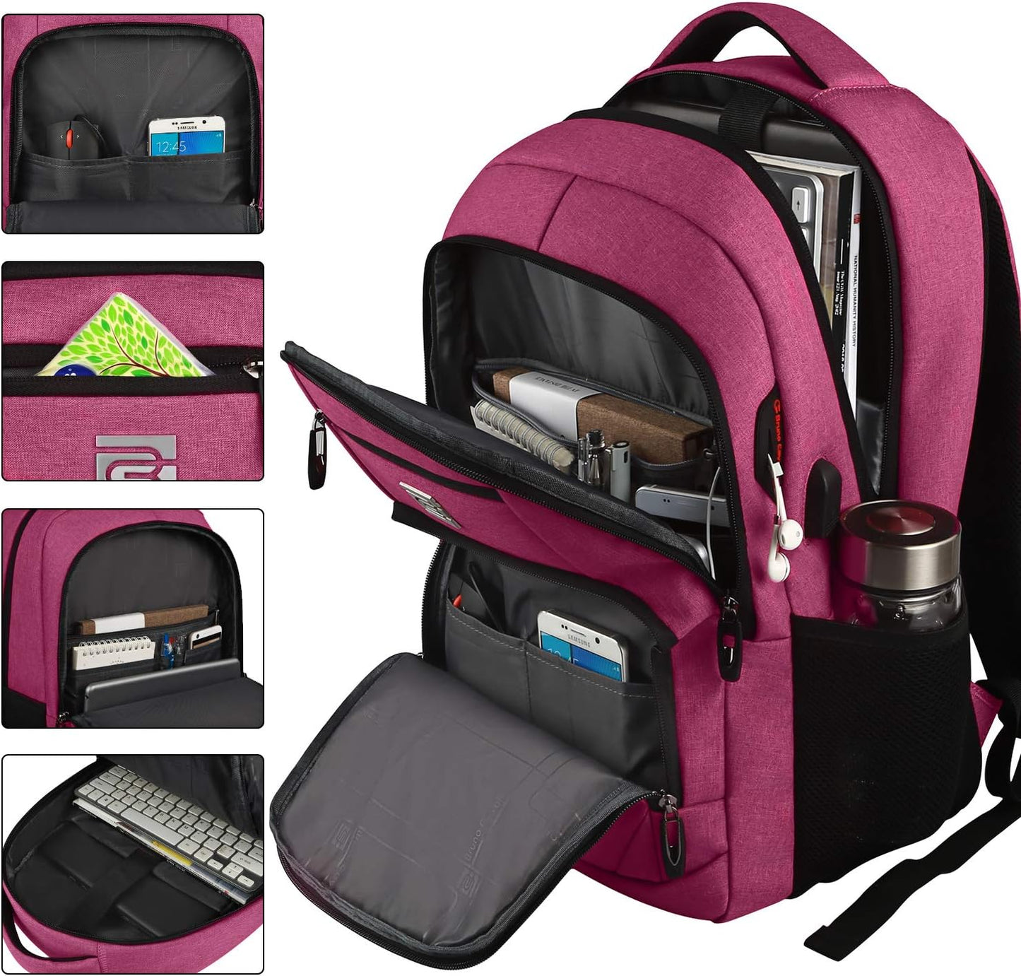 Slim Anti-Diebstahl Laptop Rucksack mit USB-Ladeanschluss | Brehn