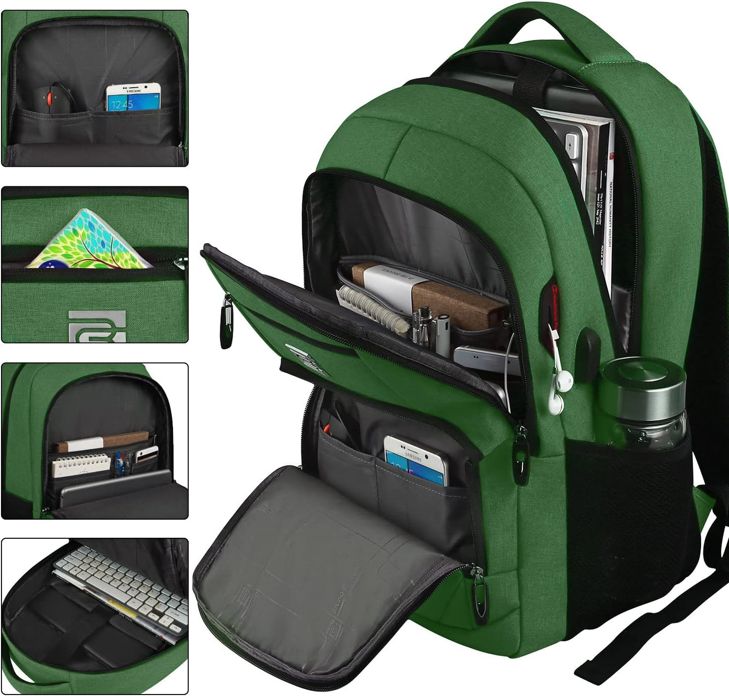 Slim Anti-Diebstahl Laptop Rucksack mit USB-Ladeanschluss | Brehn