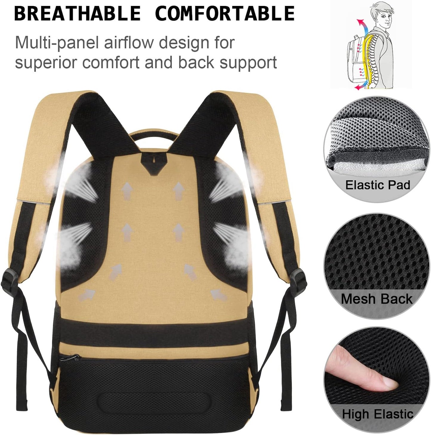 Slim Anti-Diebstahl Laptop Rucksack mit USB-Ladeanschluss | Brehn