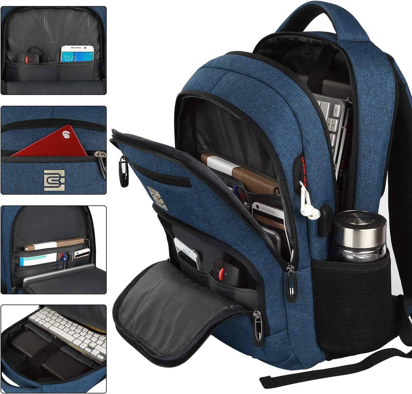 Slim Anti-Diebstahl Laptop Rucksack mit USB-Ladeanschluss | Brehn