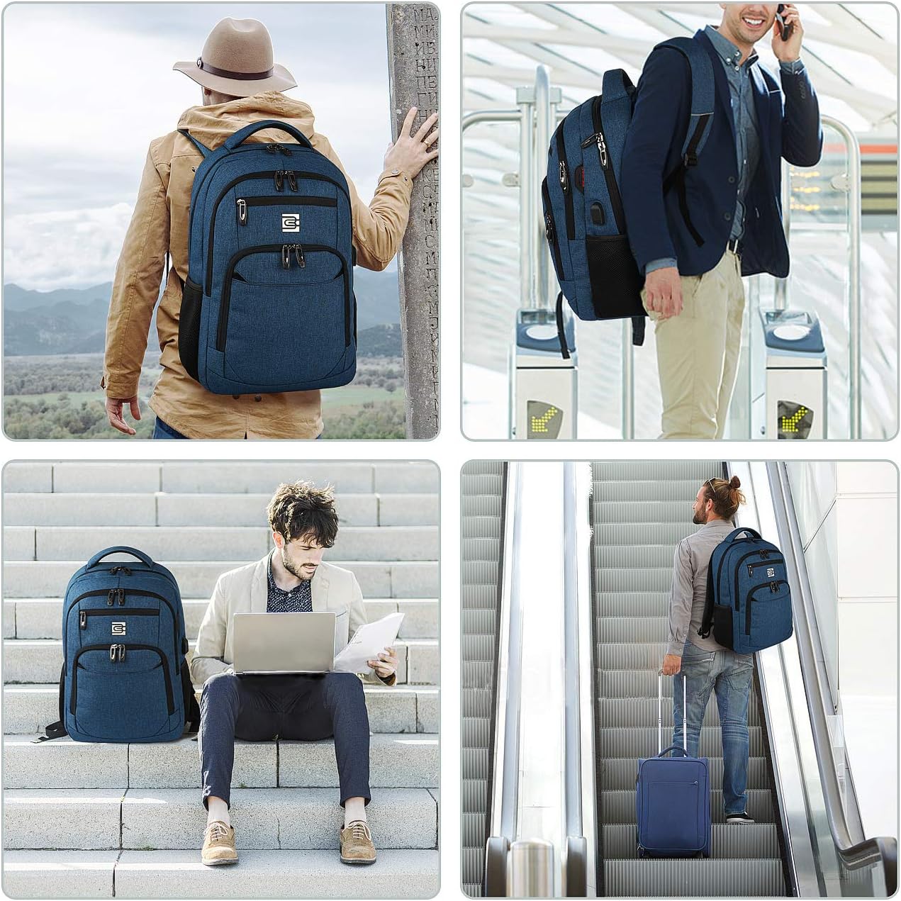 Slim Anti-Diebstahl Laptop Rucksack mit USB-Ladeanschluss | Brehn