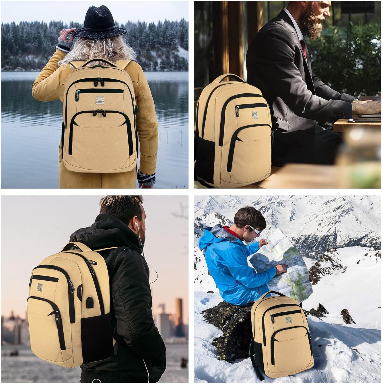 Slim Anti-Diebstahl Laptop Rucksack mit USB-Ladeanschluss | Brehn