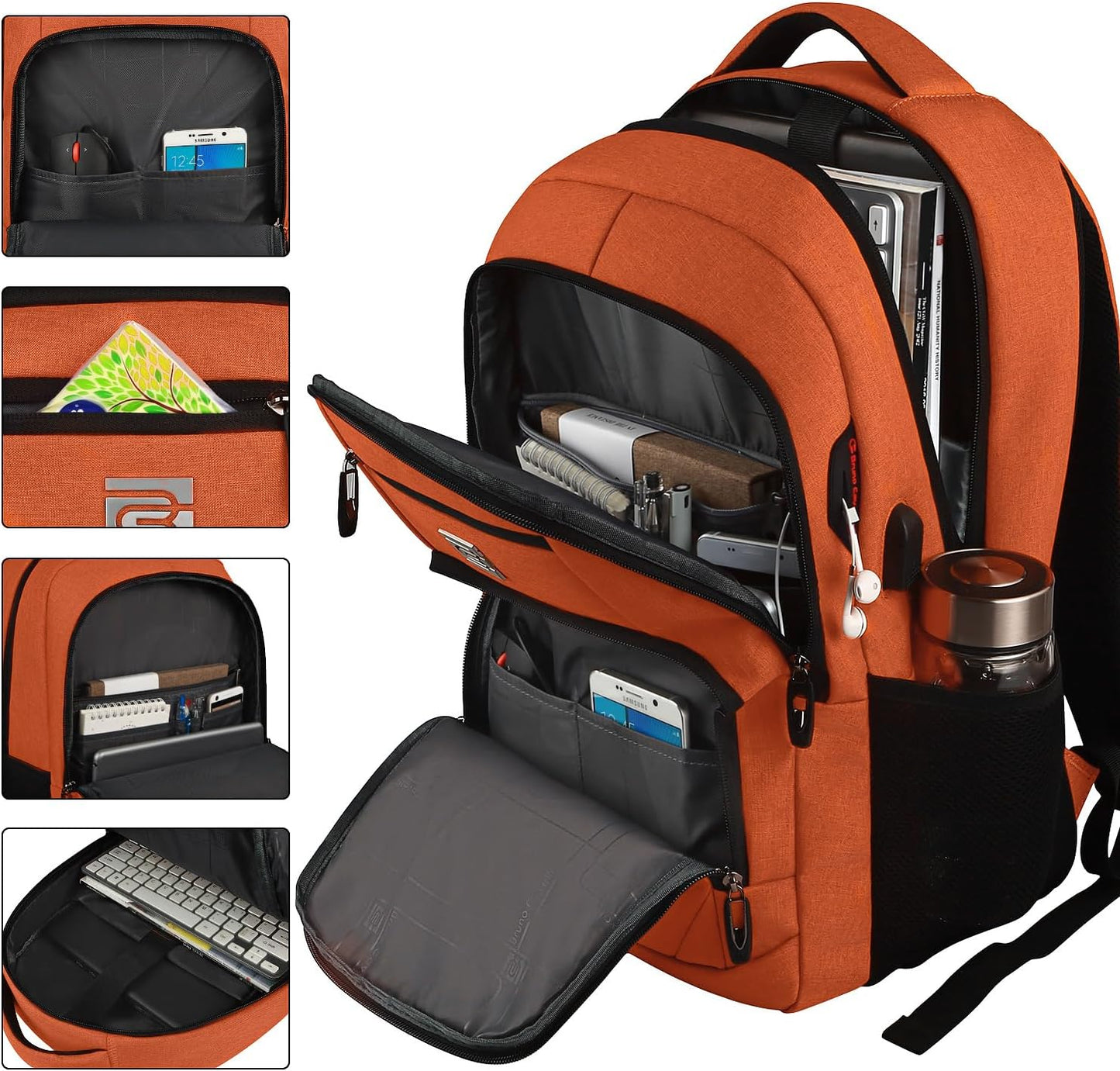 Slim Anti-Diebstahl Laptop Rucksack mit USB-Ladeanschluss | Brehn