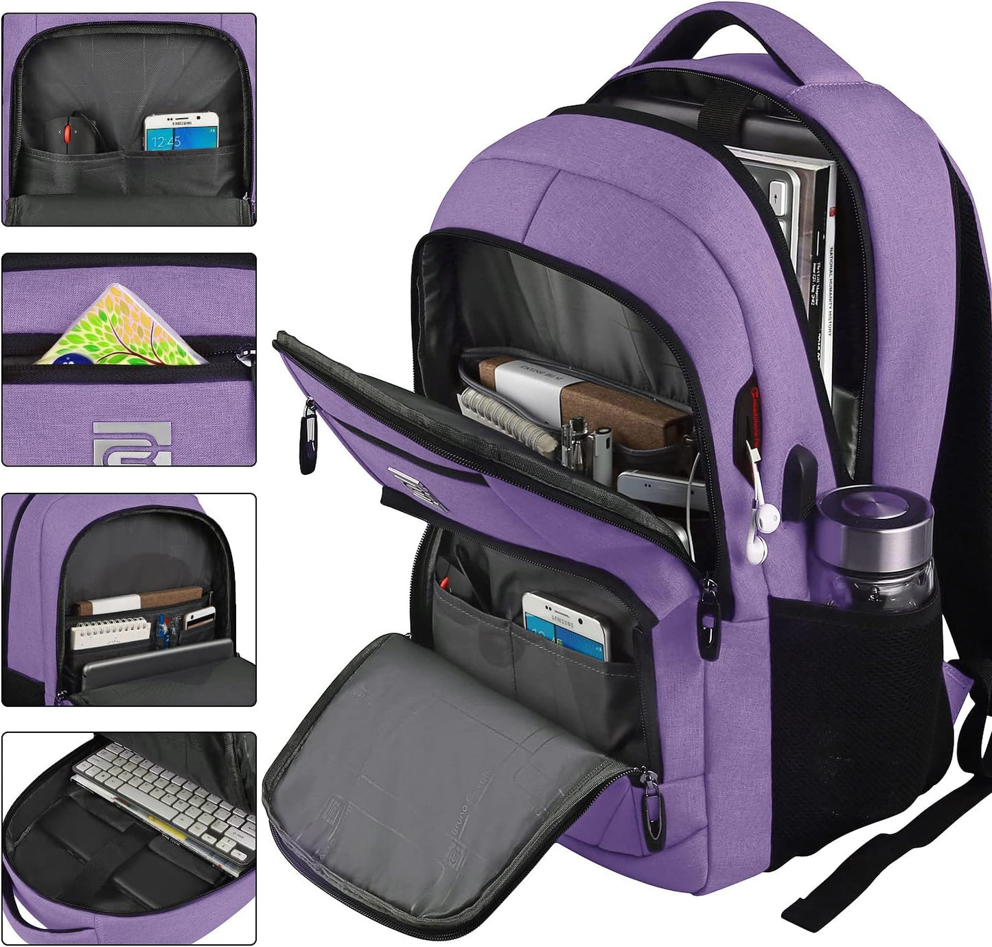 Slim Anti-Diebstahl Laptop Rucksack mit USB-Ladeanschluss | Brehn