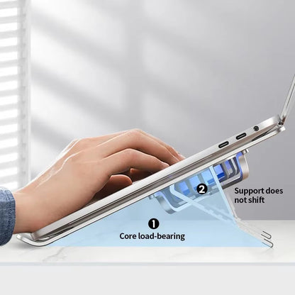 Faltbarer Laptopständer mit um 360° drehbaren Lüftern und verstellbarer Höhe