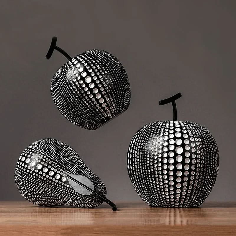 Dekorative MonoApple-Figur – Apfel mit schwarzen und weißen Punkten