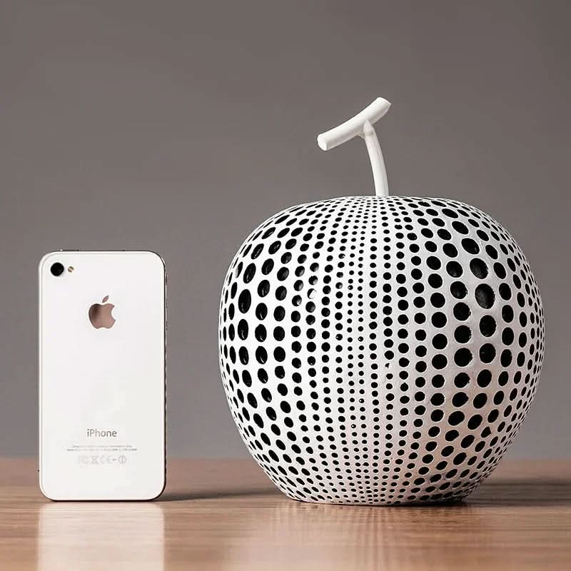Dekorative MonoApple-Figur – Apfel mit schwarzen und weißen Punkten