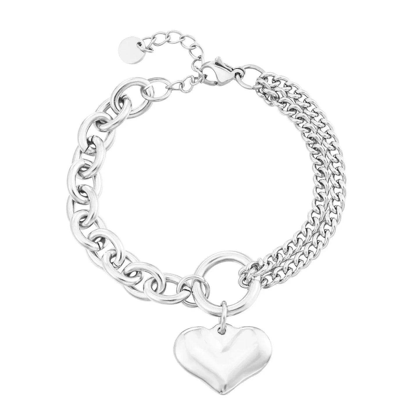 Brehn | Geschichtete Ketten- und Paperclip-Herz-Armbänder
