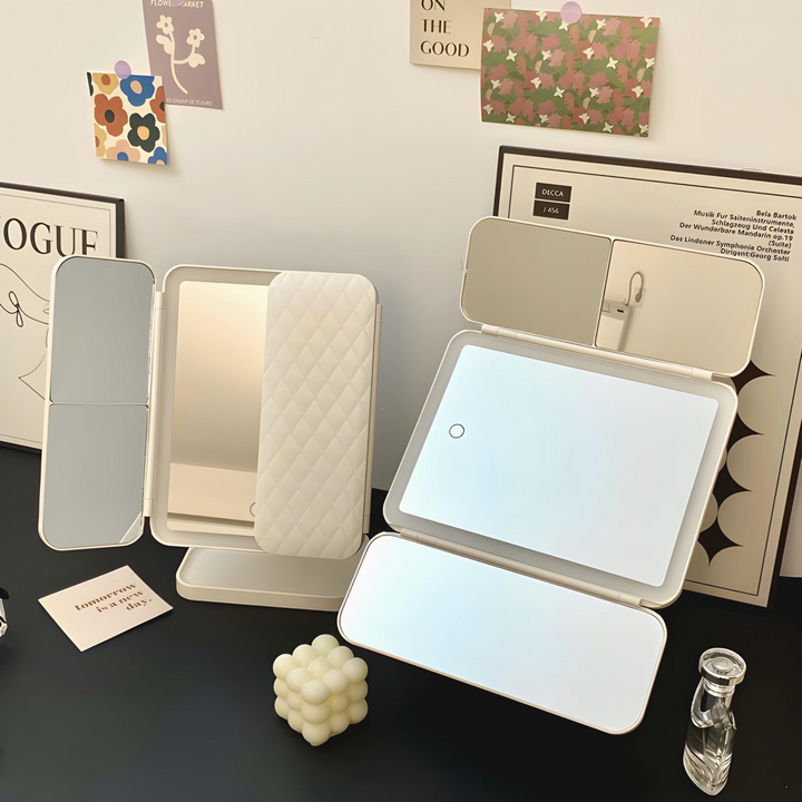 LED-Schminkspiegel mit 3 Lichtmodi und Vergrößerung