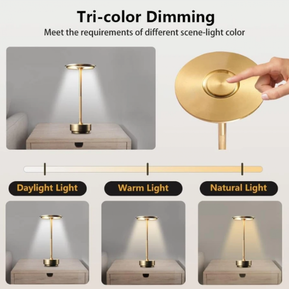 ClarityGlow Luxus Edition | Kabellose LED Tischlampe | Brehn