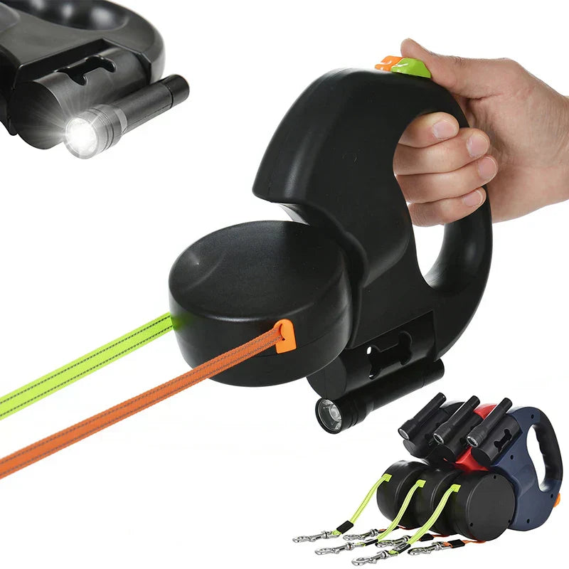 DuoLijn LED Dual Retractable Leine für Hunde und Katzen mit 360° Rotationsmechanismus 3 Meter | Brehn