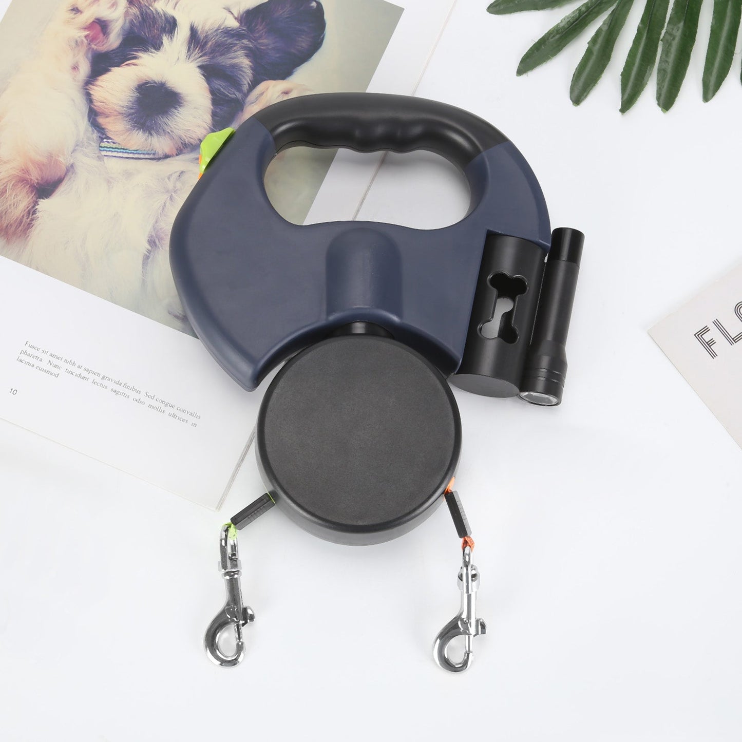 DuoLijn LED Dual Retractable Leine für Hunde und Katzen mit 360° Rotationsmechanismus 3 Meter | Brehn