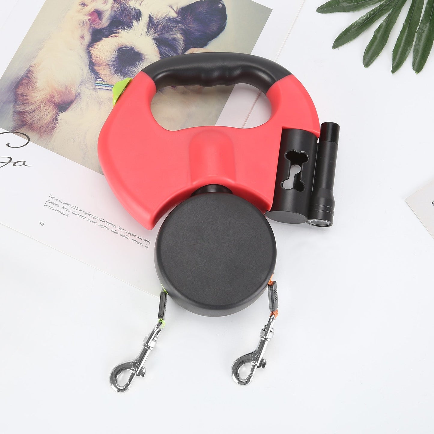 DuoLijn LED Dual Retractable Leine für Hunde und Katzen mit 360° Rotationsmechanismus 3 Meter | Brehn