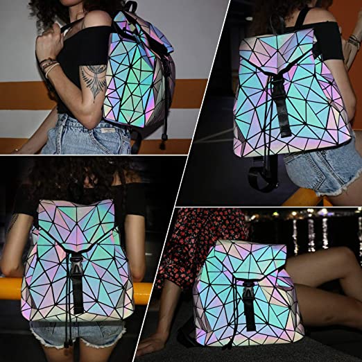 Reflektierender Farbwechselnder Geometrischer Rucksack für Frauen | Brehn