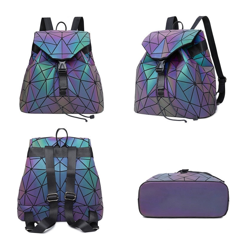 Reflektierender Farbwechselnder Geometrischer Rucksack für Frauen | Brehn