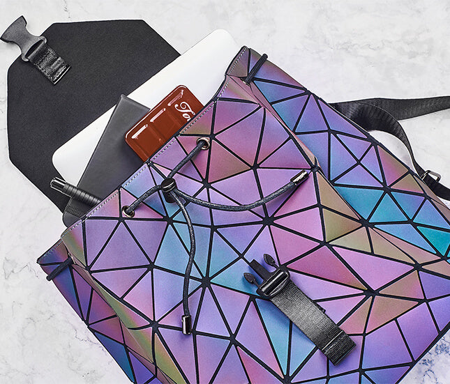 Reflektierender Farbwechselnder Geometrischer Rucksack für Frauen | Brehn