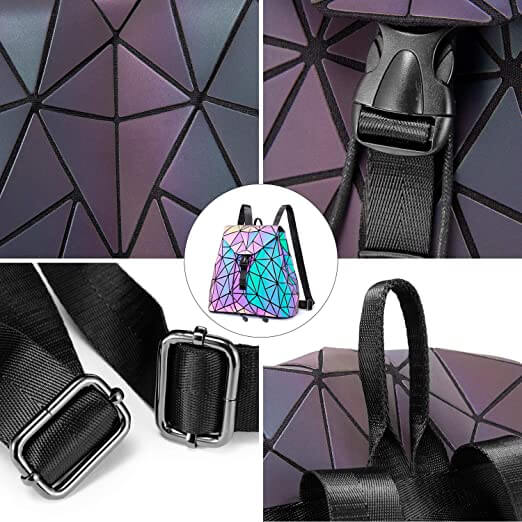 Reflektierender Farbwechselnder Geometrischer Rucksack für Frauen | Brehn