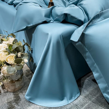 Hellblaues Superheld 1000 TC Bettbezug-Set – ultra-weiche ägyptische Baumwolle mit Satin-Finish | Brehn