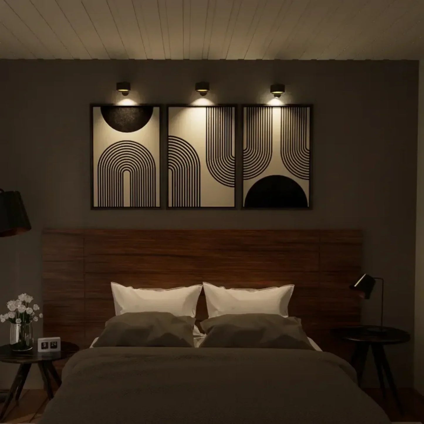 Brehn | Spotlight Kabellose Wandlampe - 360° Rotation, Dimmbar, Wiederaufladbare Wandlicht