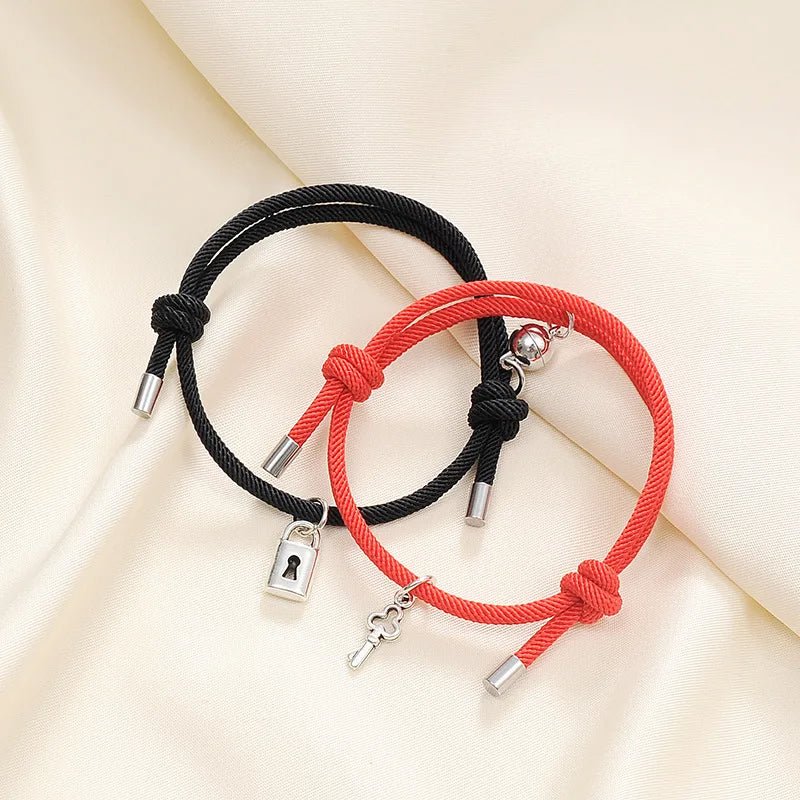 Brehn | Schloss und Schlüssel Magnetisches Seilarmband Set