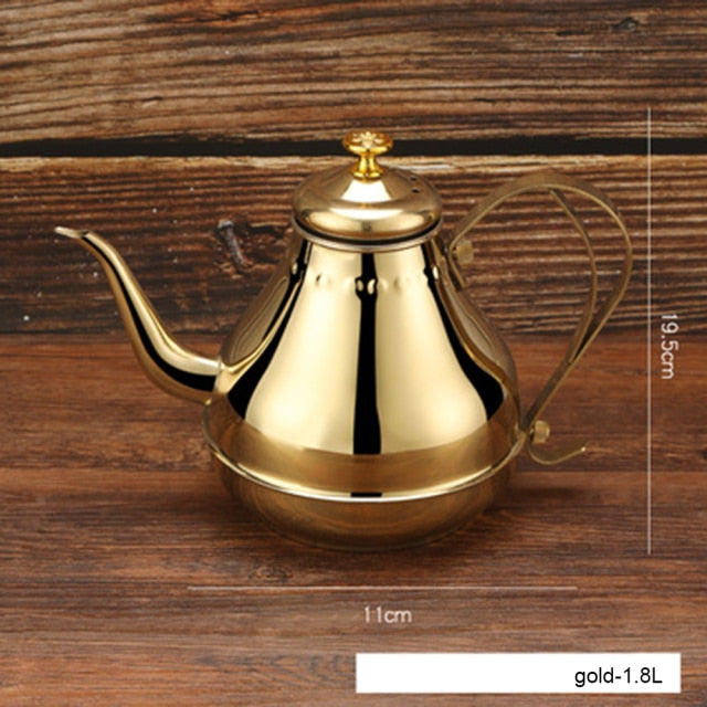 Langer Edelstahl Mundtopf Kessel mit Milchfilter-Infuser Oolong Teekanne | Brehn
