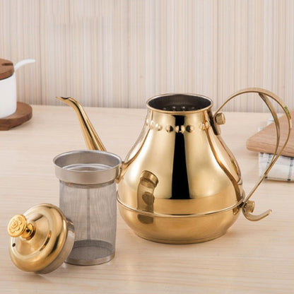 Langer Edelstahl Mundtopf Kessel mit Milchfilter-Infuser Oolong Teekanne | Brehn