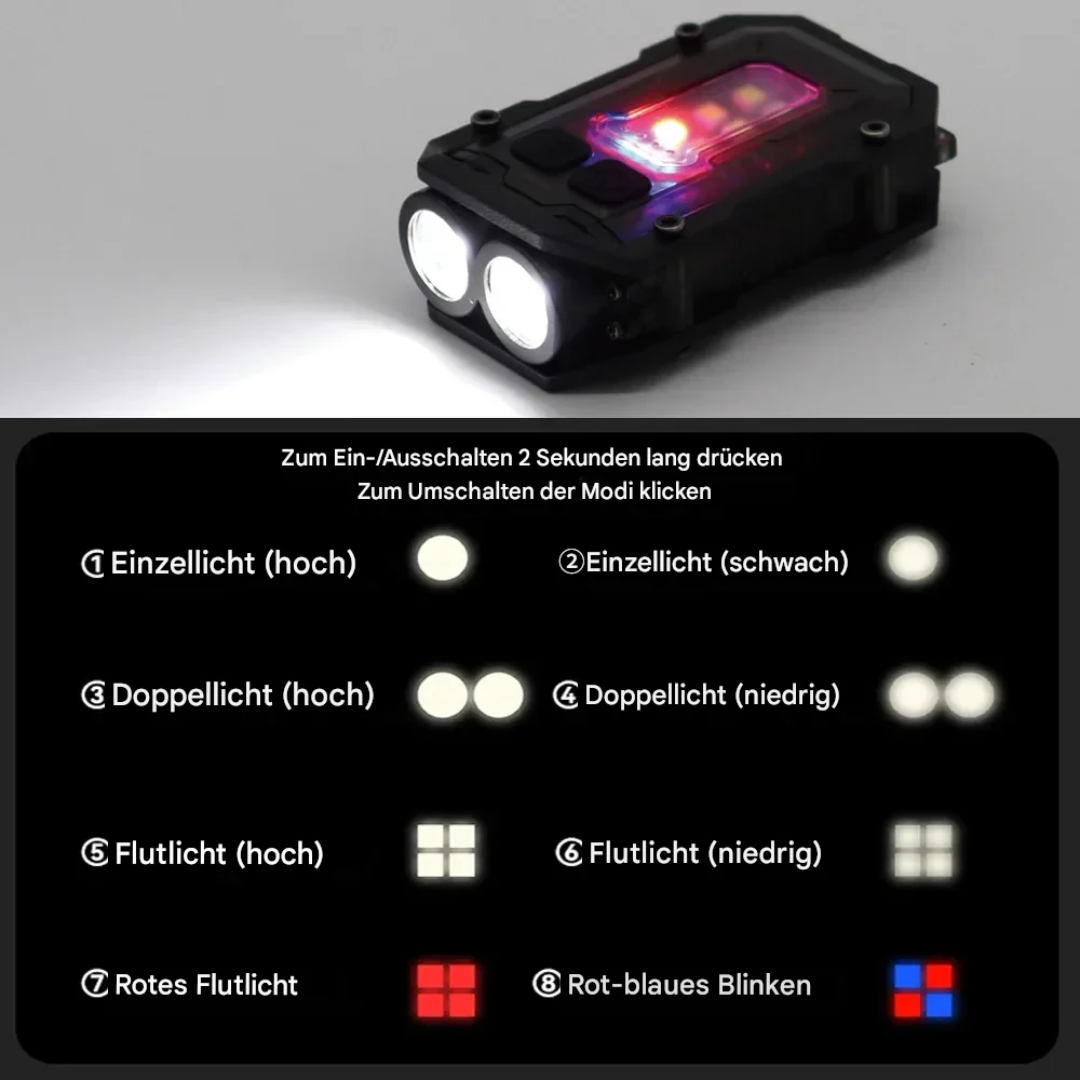 Brehn | Taktische USB wiederaufladbare Taschenlampe - LumiTac Mini