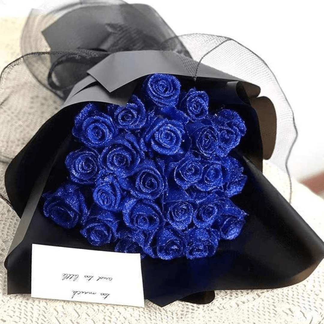 Fleurion Forever Bloom Rose | Echte, konservierte Glitzerrose für romantische Geschenke und als Dekoration