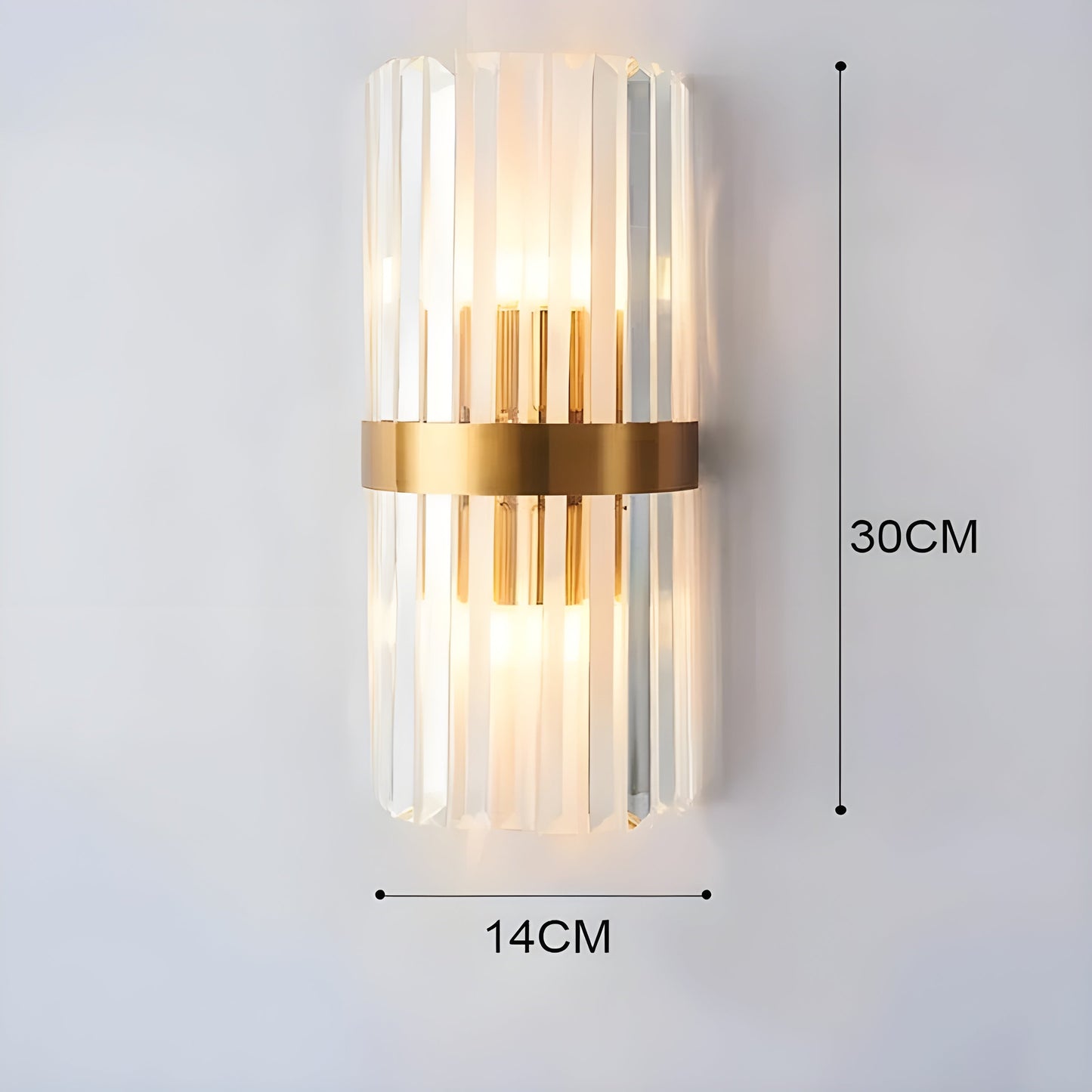 Wandleuchte mit Kristalleffekt – Elegantes Design mit goldenen Akzenten