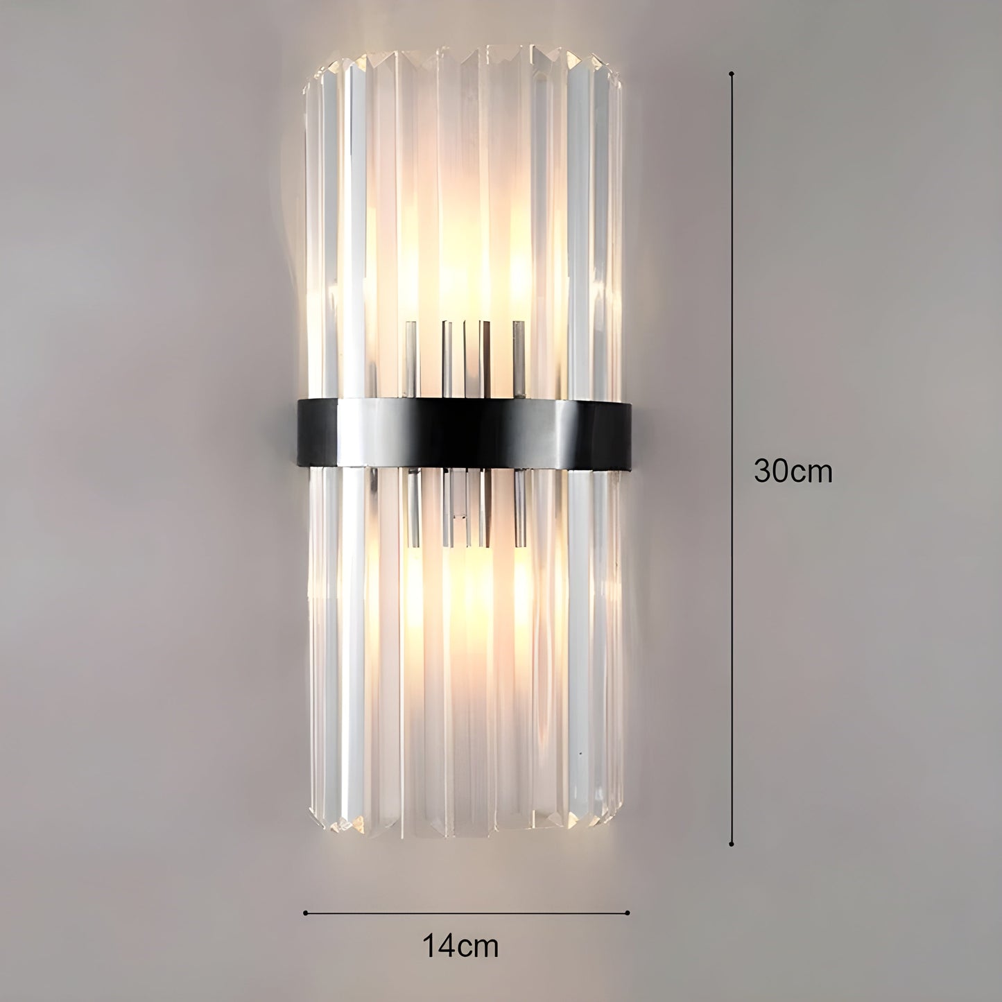 Wandleuchte mit Kristalleffekt – Elegantes Design mit goldenen Akzenten
