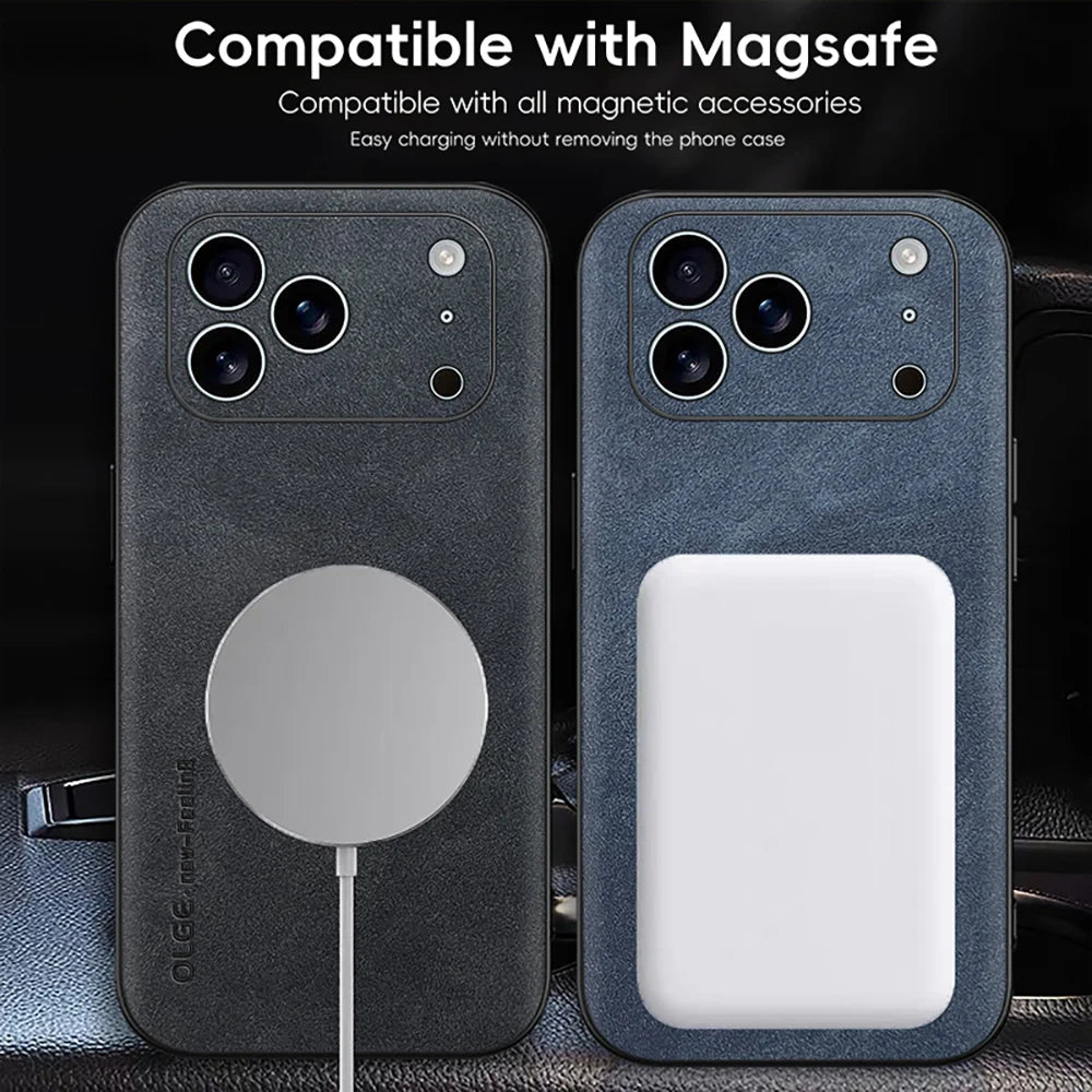 LUXEGUARD – Premium-Handyhülle aus Leder mit MagSafe für iPhone
