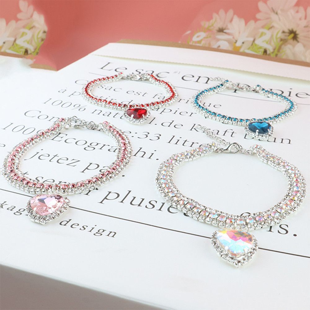 Luxury Cat | Luxury Crystal Cat Collar Heart Gemstone Pendant Reflection Brehn
