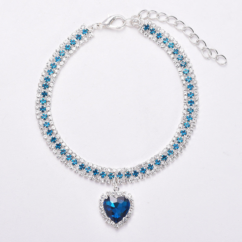 Luxury Cat | Luxury Crystal Cat Collar Heart Gemstone Pendant Reflection Brehn