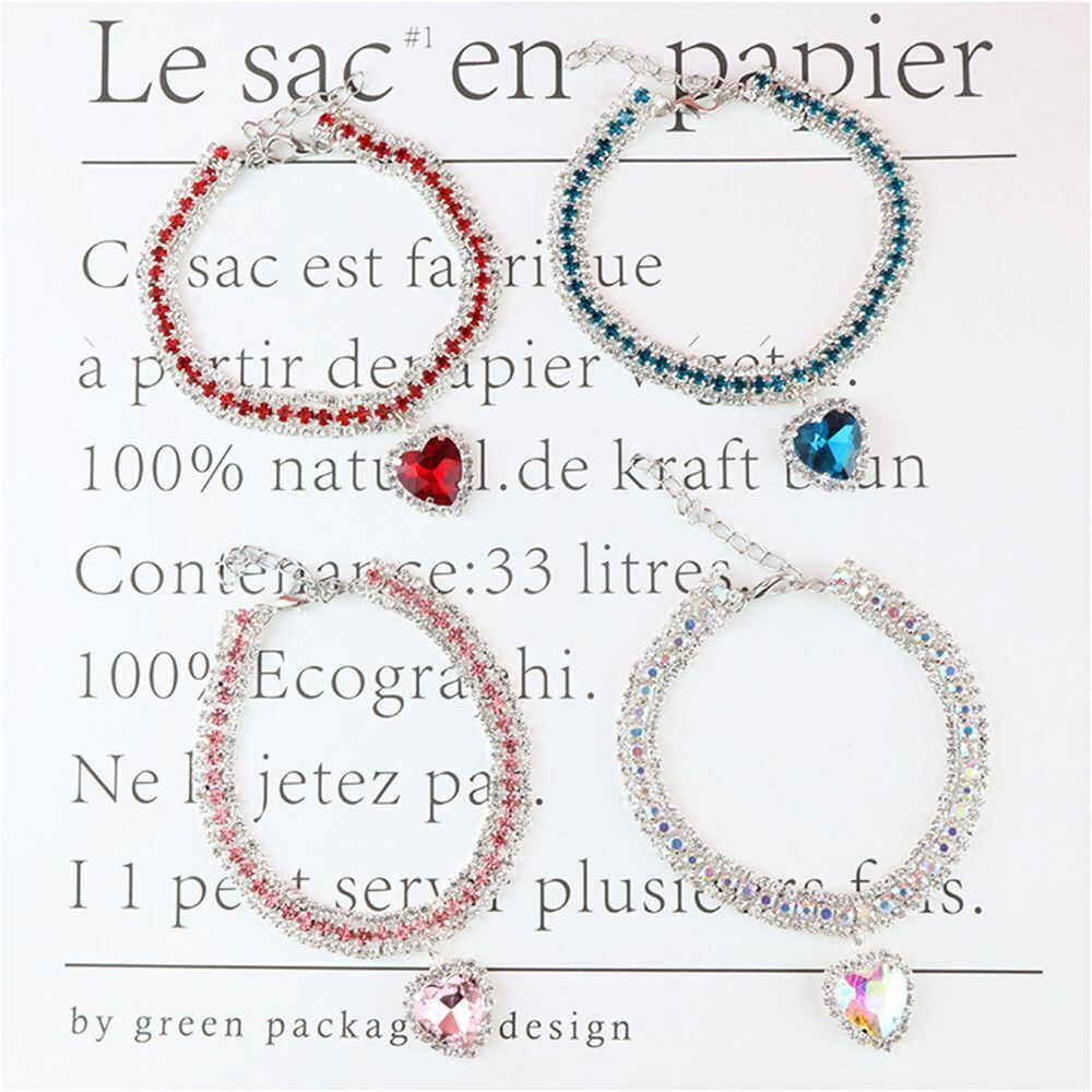 Luxury Cat | Luxury Crystal Cat Collar Heart Gemstone Pendant Reflection Brehn