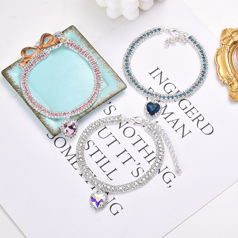 Luxury Cat | Luxury Crystal Cat Collar Heart Gemstone Pendant Reflection Brehn