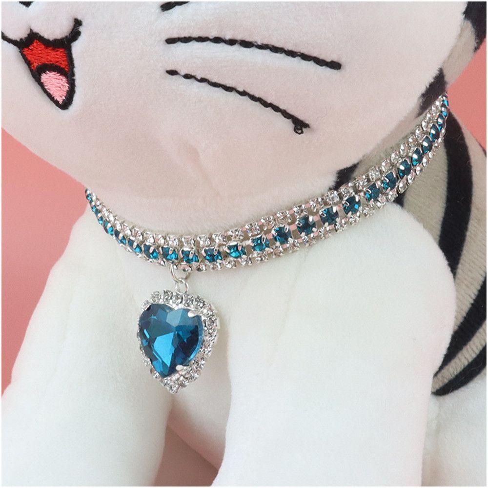 Luxury Cat | Luxury Crystal Cat Collar Heart Gemstone Pendant Reflection Brehn
