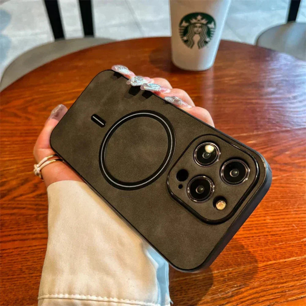 Magnetische Schutzhülle aus Leder fürs Handy
