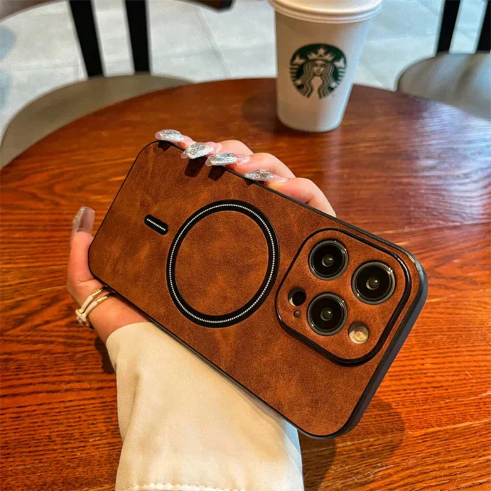 Magnetische Schutzhülle aus Leder fürs Handy