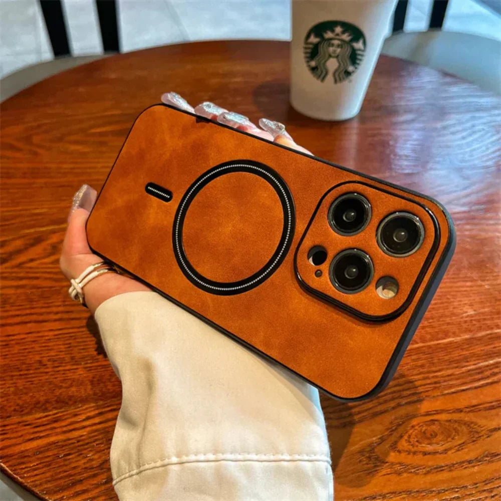 Magnetische Schutzhülle aus Leder fürs Handy