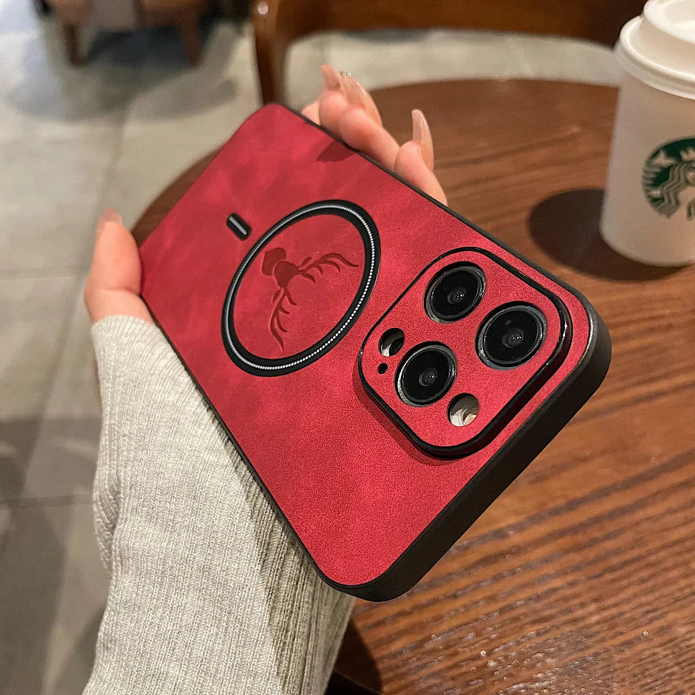 Magnetische Schutzhülle aus Leder fürs Handy