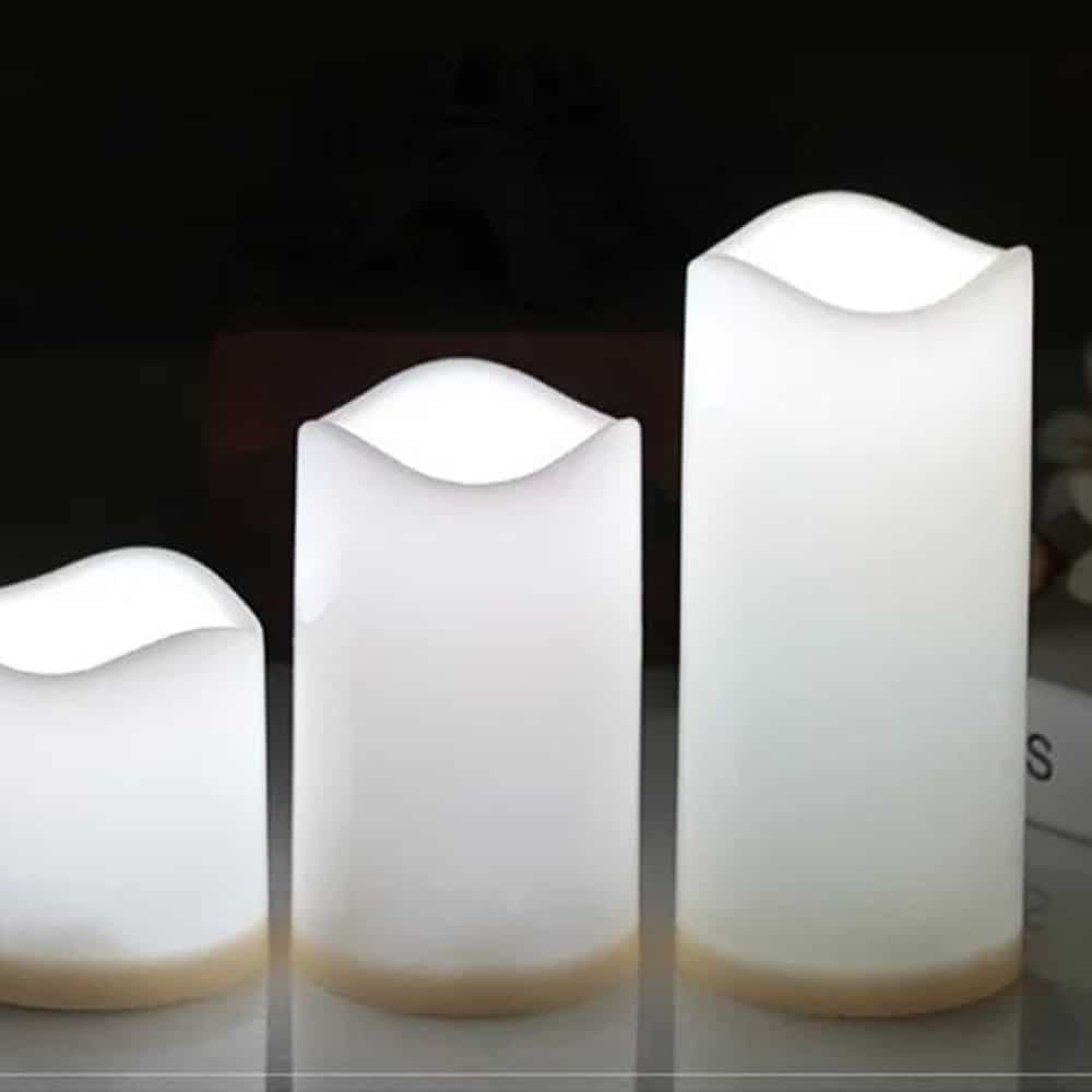 LED-Kerzen - 3 Stück - 7,5/11,5/15 cm - mit Fernbedienung - mit Farbwechsel | Brehn
