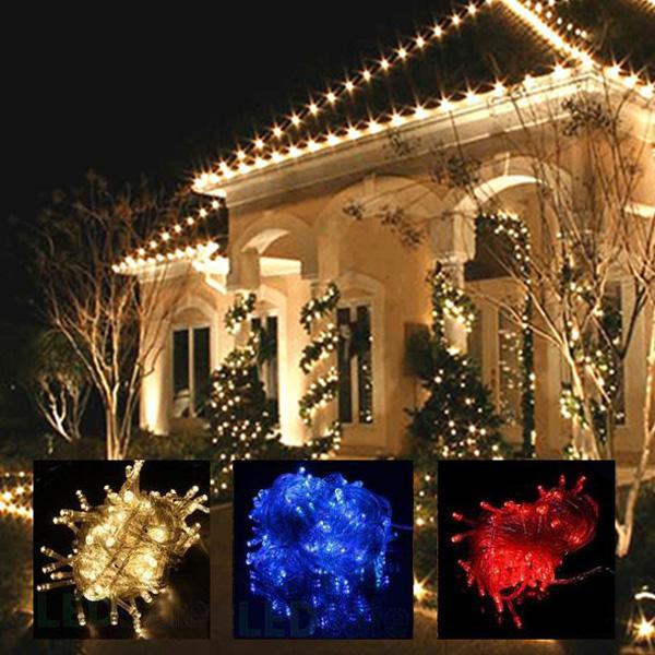 LED Lichterkette - 100 LED Indoor / Outdoor 10 Meter, warmweiß, rot, grün, mehrfarbig oder blau | Brehn