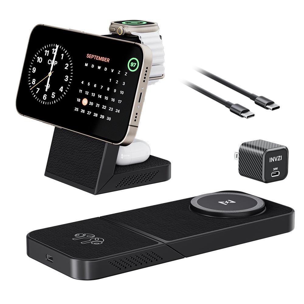 Brehn | LuxCharge Elite Wireless Hub | 3-in-1 Schnelllade-Lösung für nahtlosen Komfort