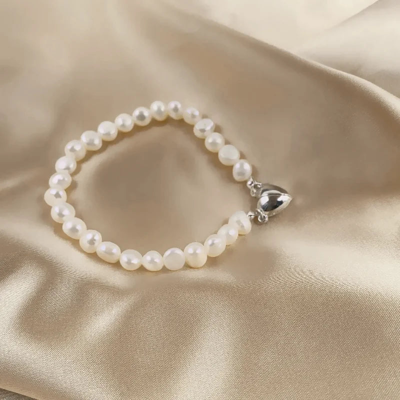 Brehn | Magnetische Herz Perlen Choker Halskette und Armband
