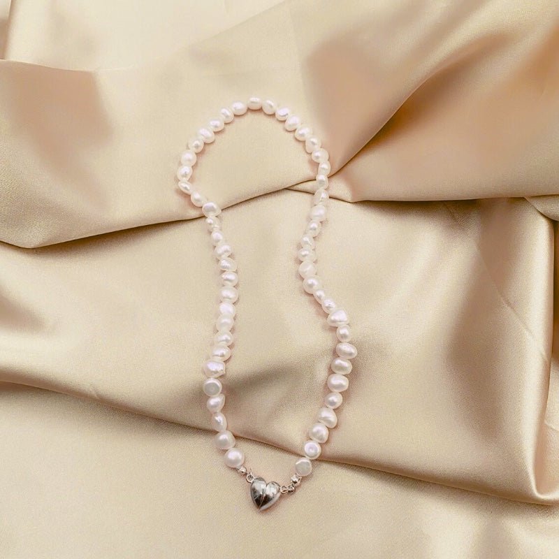 Brehn | Magnetische Herz Perlen Choker Halskette und Armband